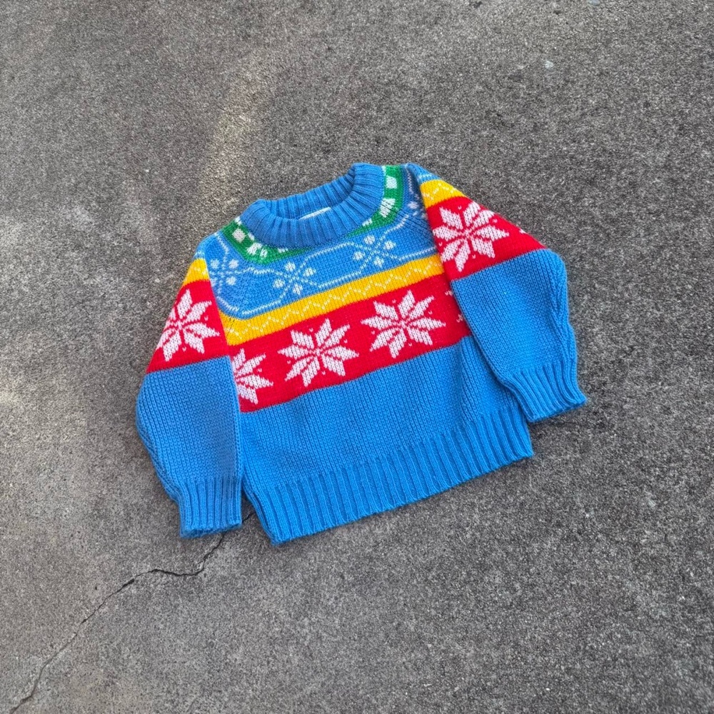 Woolworth Vintage Kids Bright Blue Sweater winter sweater